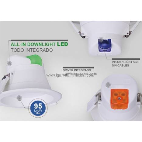 Foco empotrable All In LED 7w de Roblan