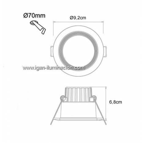 Foco empotrable All In LED 7w de Roblan