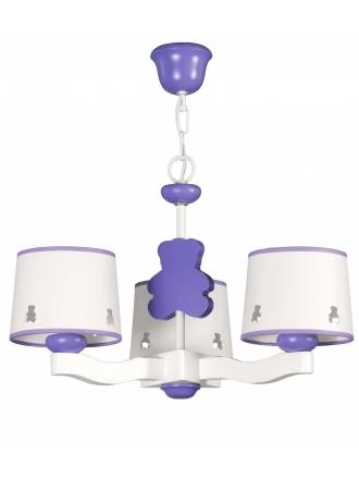 GLOBAL LUZ Bear ceiling lamp 3L lilac lampshade