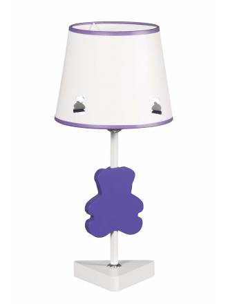 GLOBAL LUZ Bear table lamp lilac lampshade