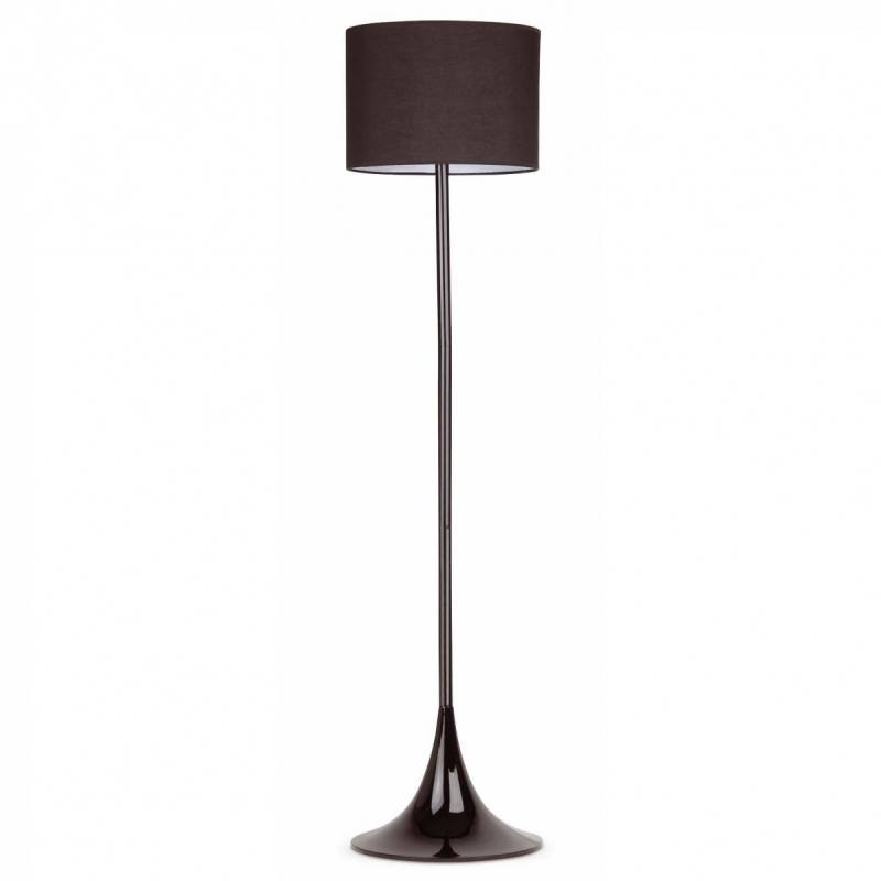 Faro Black Floor Lamp 1l Shade, Black Floor Lamp White Shade