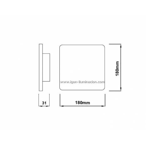 MANTRA Bora Bora wall lamp LED square white
