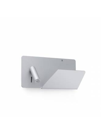 Aplique de pared Suau derecha LED USB gris de Faro