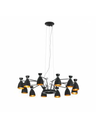 FARO Retro pendant lamp 12l black and gold