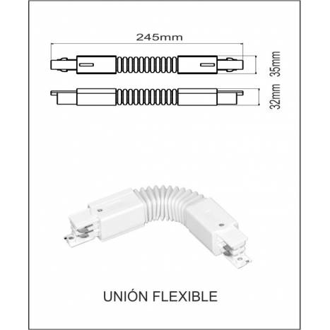 Union flexible carril trifasico blanco