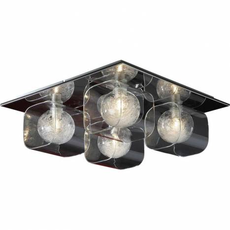 Plafon de techo Eclipse 4 luces cromo y cristal de Schuller