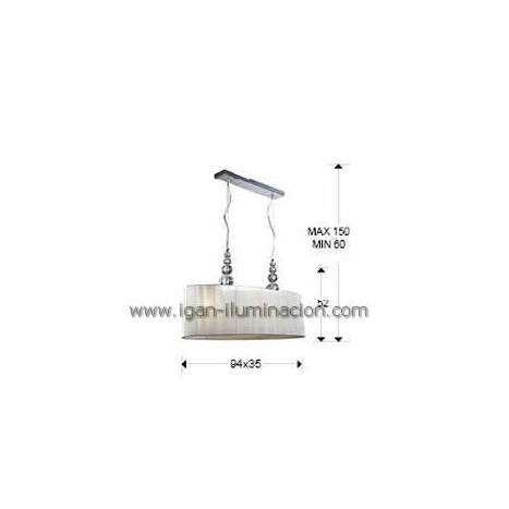 Lampara colgante Mercury 4 luces transparente plata de Schuller