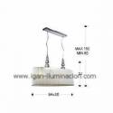 Lampara colgante Mercury 4 luces transparente plata de Schuller