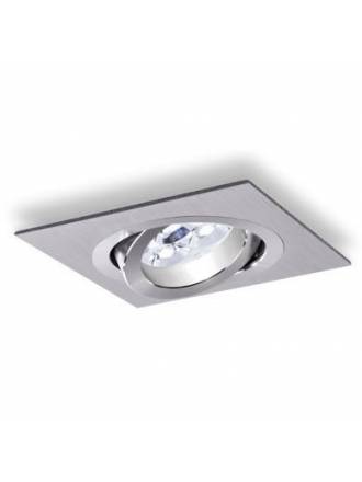 Foco empotrable LED 6w cuadrado aluminio basculante