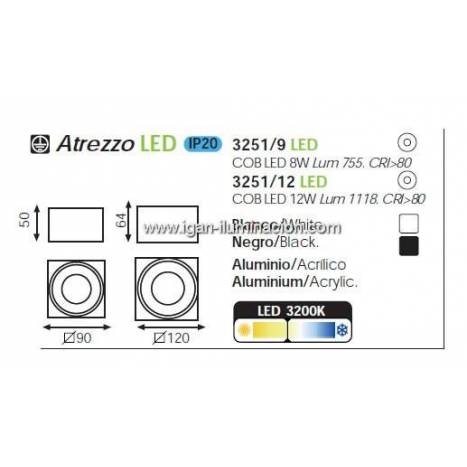 ACB Atrezzo surface light LED white aluminium