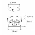 Foco empotrable LED 6w cuadrado aluminio basculante